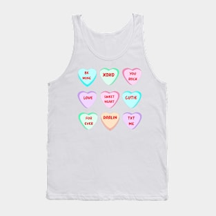 Candy Sweet Hearts Love Valentines Day Tank Top